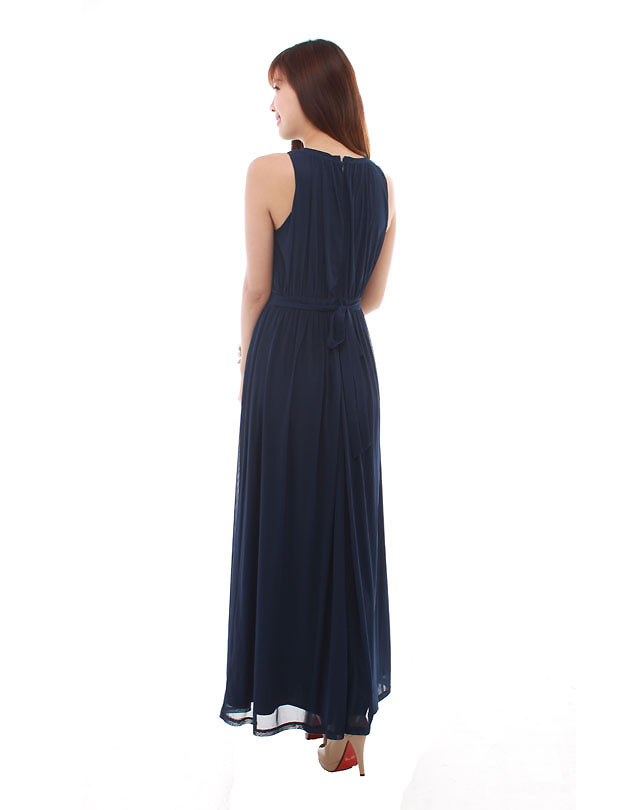 Paris Maxi Dress in Navy Blue